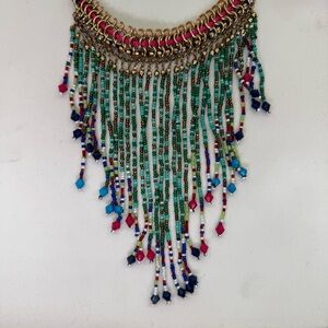 Colorful Beaded Fringe Necklace